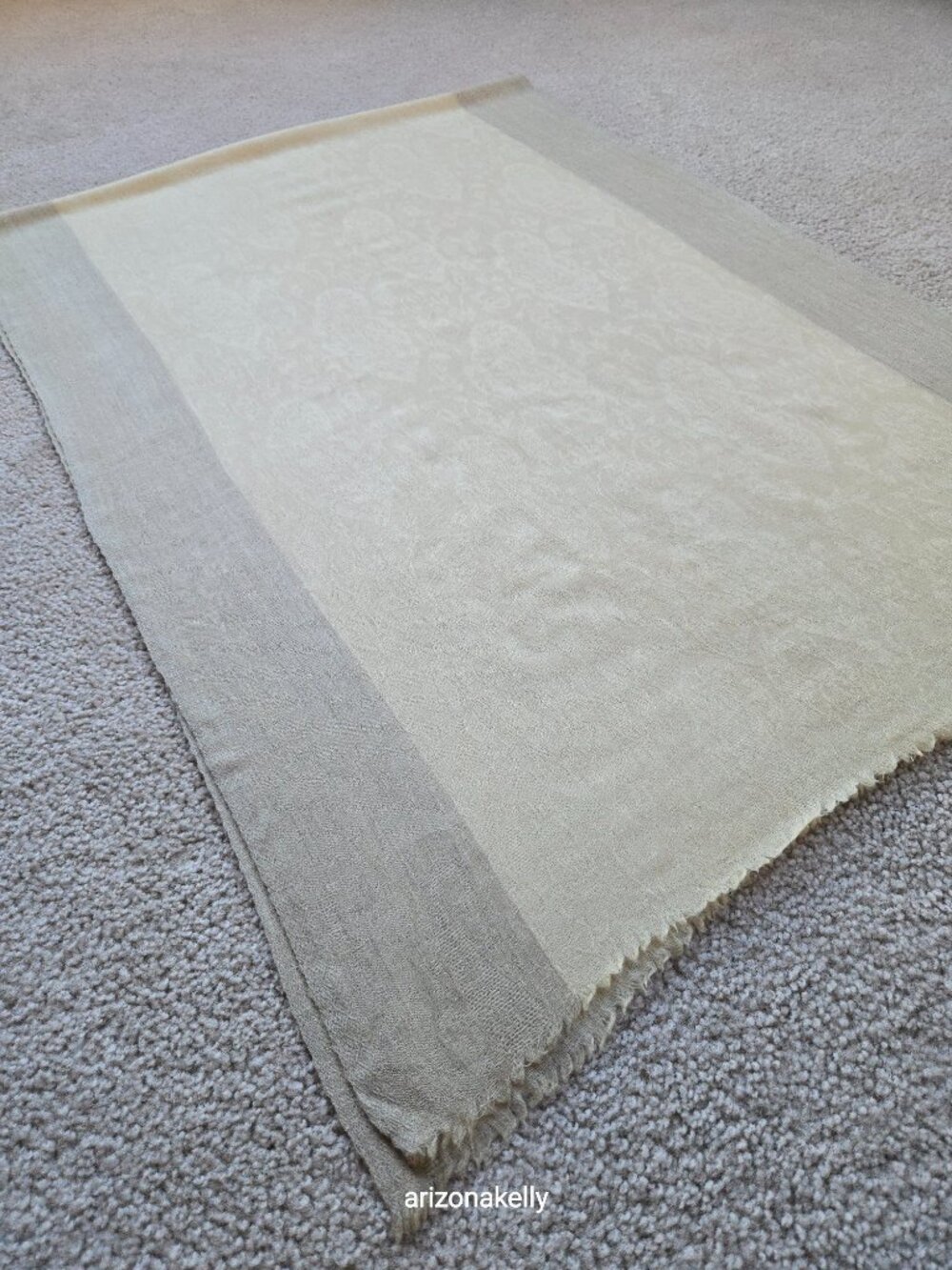 Cashmere Jacquard Scarf Lightweight Woven - Picture 13 of 15